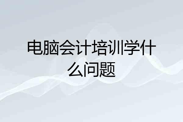 电脑会计培训学什么问题