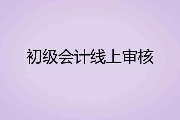 初级会计线上审核
