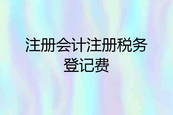 注册会计注册税务登记费