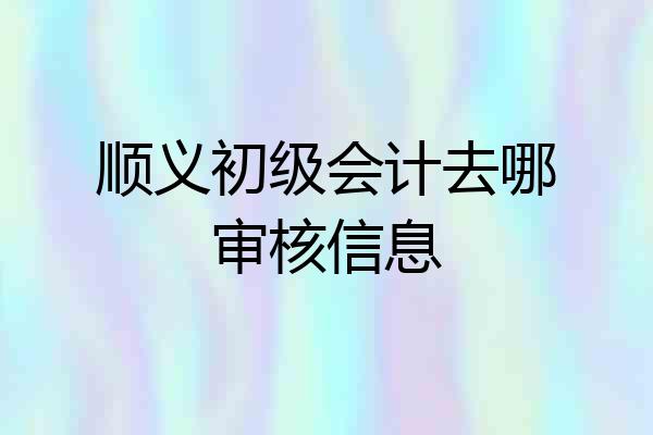 顺义初级会计去哪审核信息