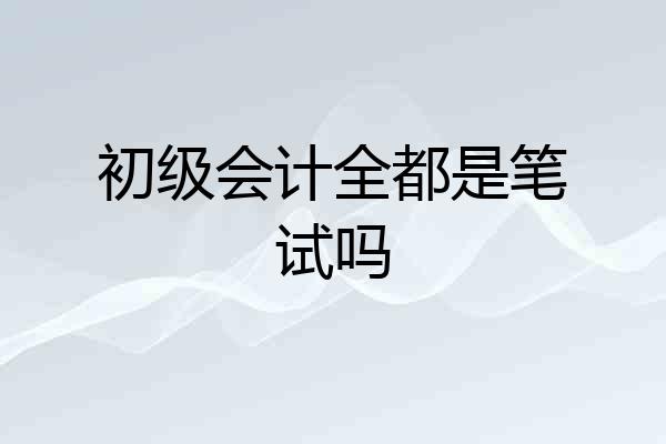 初级会计全都是笔试吗