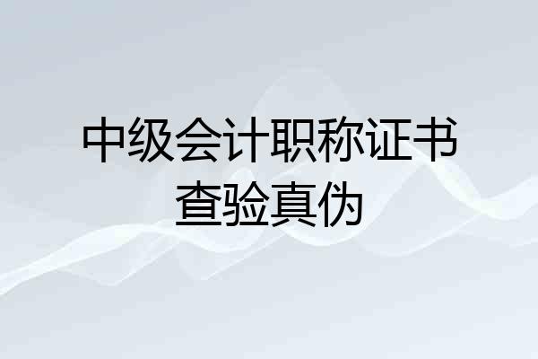 中级会计职称证书查验真伪