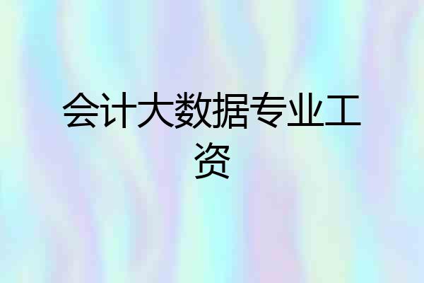 会计大数据专业工资