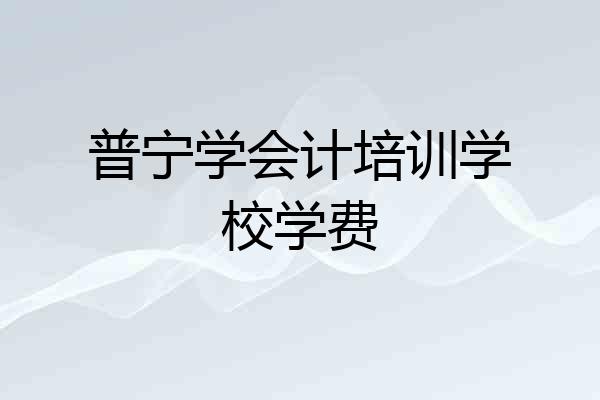 普宁学会计培训学校学费