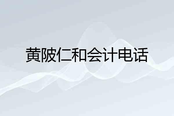 黄陂仁和会计电话