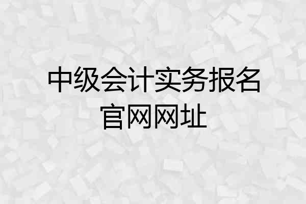 中级会计实务报名官网网址