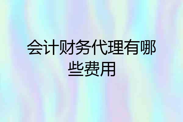 会计财务代理有哪些费用