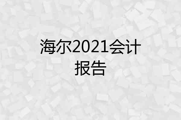 海尔2021会计报告