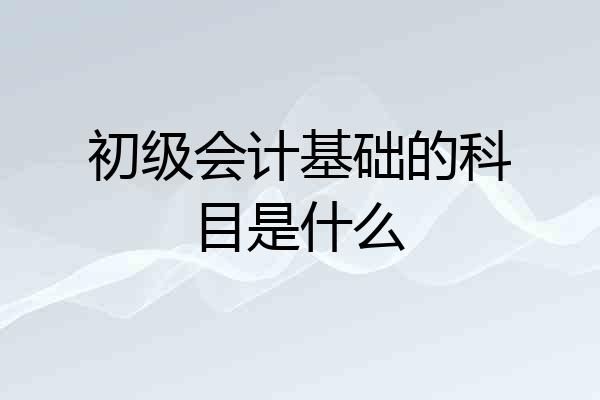 初级会计基础的科目是什么