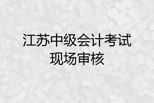 江苏中级会计考试现场审核