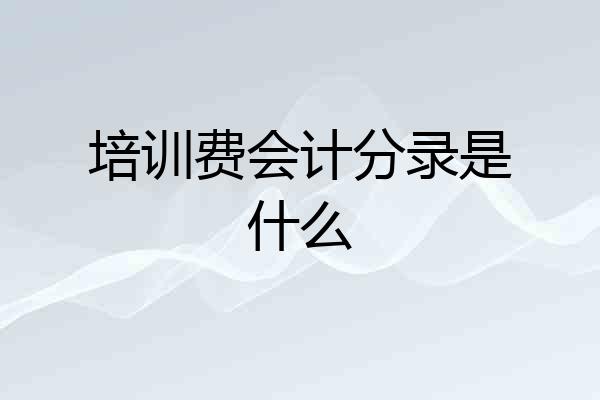 培训费会计分录是什么