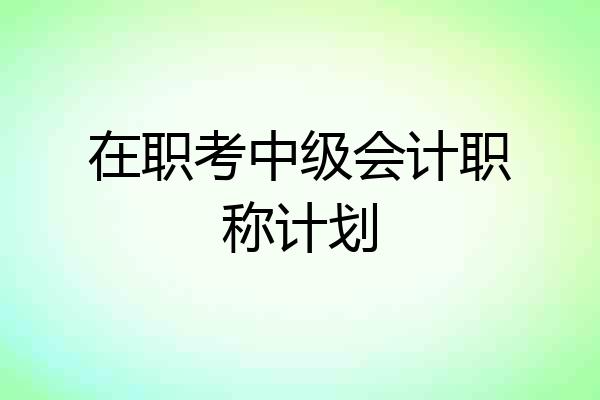 在职考中级会计职称计划