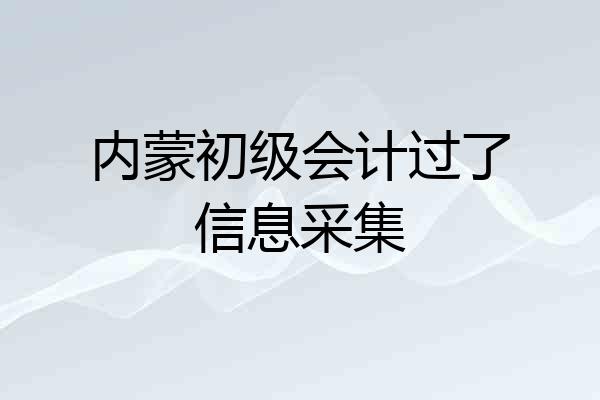 内蒙初级会计过了信息采集
