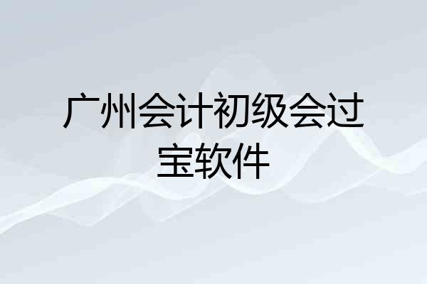 广州会计初级会过宝软件