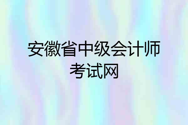 安徽省中级会计师考试网