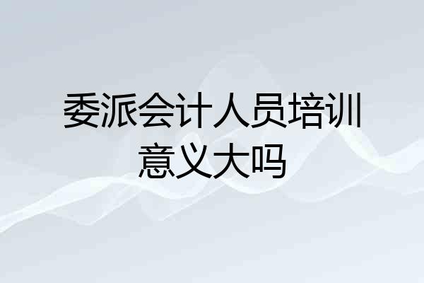 委派会计人员培训意义大吗