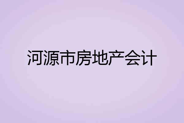河源市房地产会计