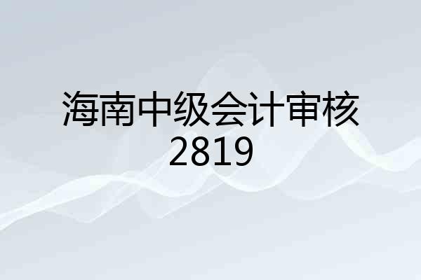 海南中级会计审核2819