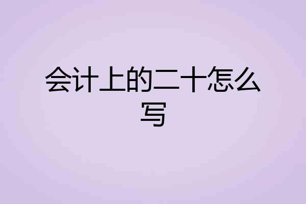 会计上的二十怎么写