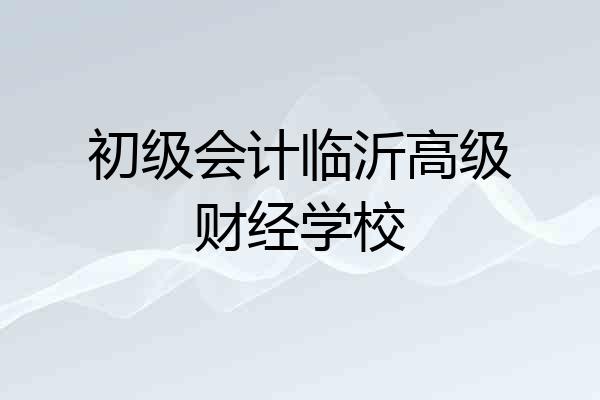 初级会计临沂高级财经学校