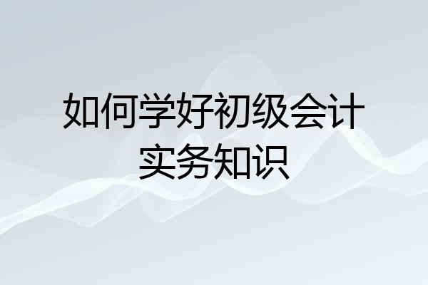 如何学好初级会计实务知识