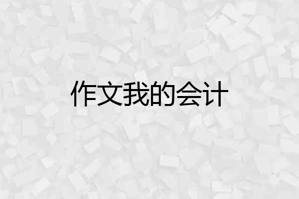 作文我的会计