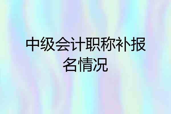 中级会计职称补报名情况