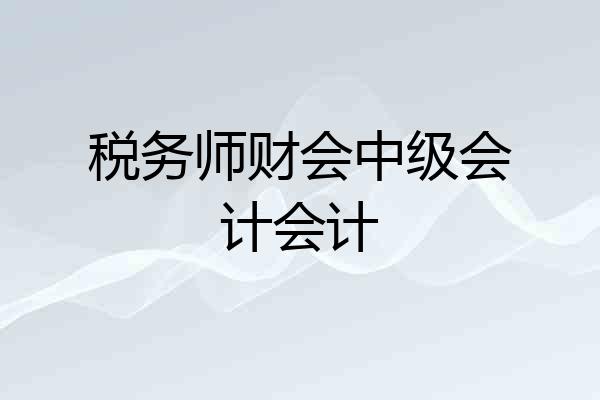 税务师财会中级会计会计