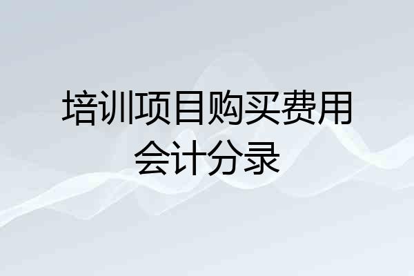 培训项目购买费用会计分录