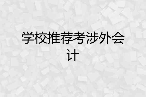学校推荐考涉外会计