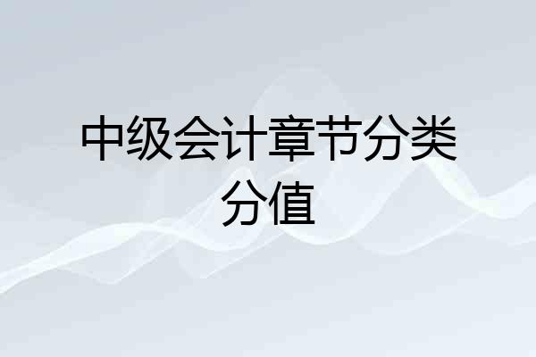 中级会计章节分类分值