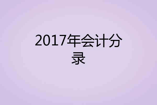2017年会计分录