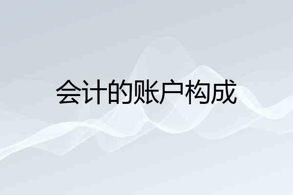 会计的账户构成