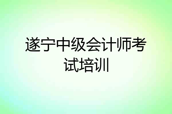 遂宁中级会计师考试培训
