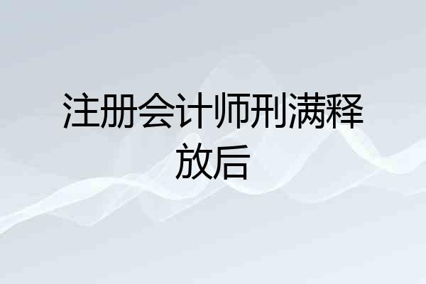注册会计师刑满释放后