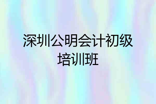 深圳公明会计初级培训班