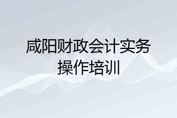 咸阳财政会计实务操作培训