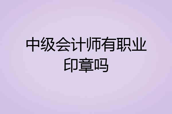 中级会计师有职业印章吗