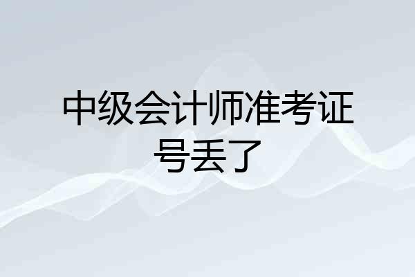 中级会计师准考证号丢了
