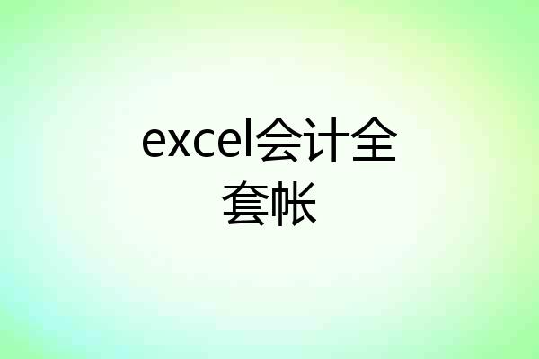 excel会计全套帐