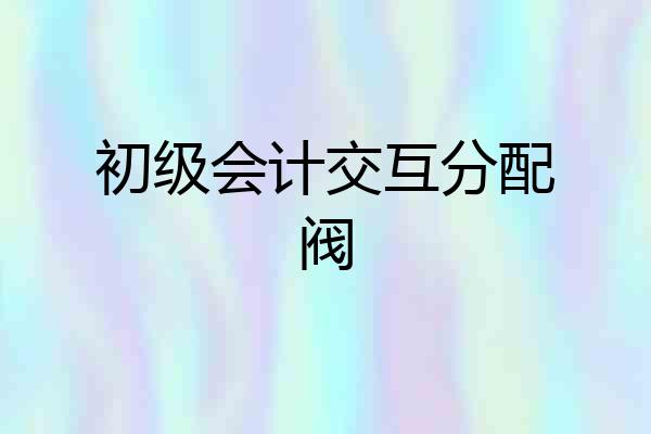 初级会计交互分配阀