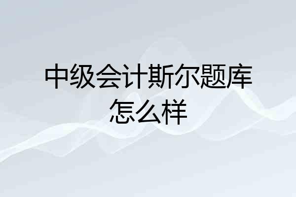 中级会计斯尔题库怎么样