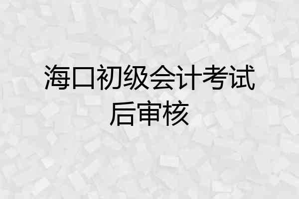 海口初级会计考试后审核