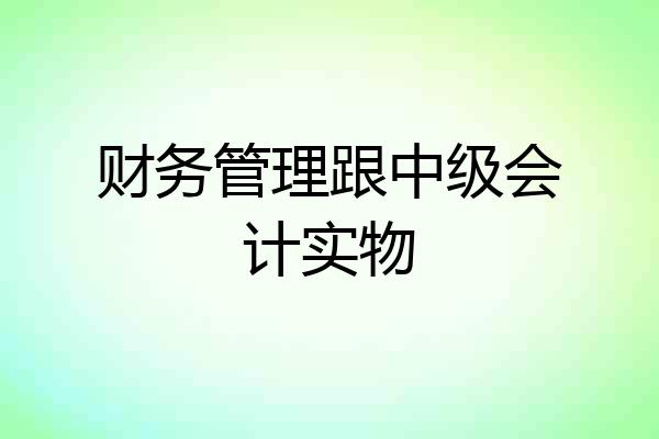 财务管理跟中级会计实物
