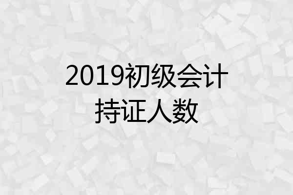 2019初级会计持证人数