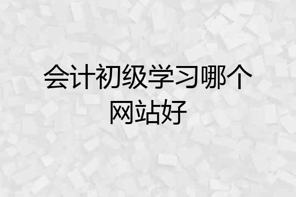 会计初级学习哪个网站好