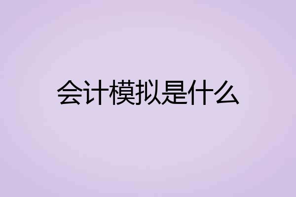 会计模拟是什么