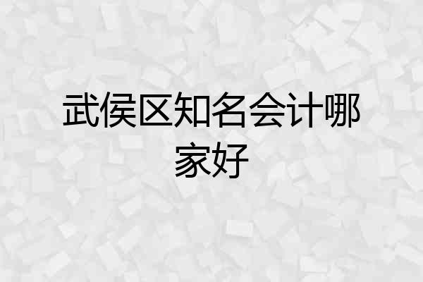 武侯区知名会计哪家好