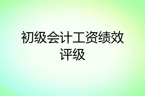 初级会计工资绩效评级