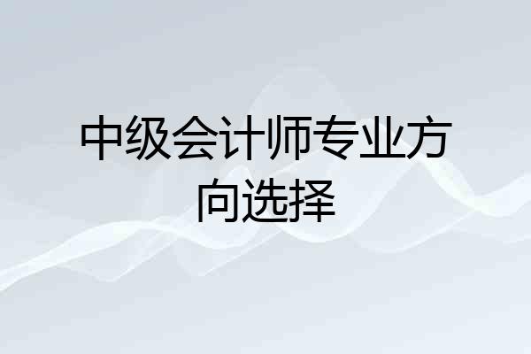 中级会计师专业方向选择